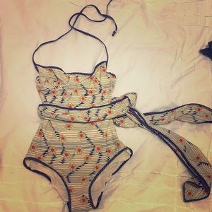 Marc Jacobs retro print one piece swimsuit size S